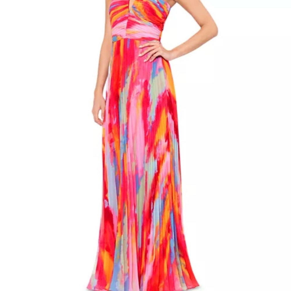 Xscape Colorful Pleated Maxi Dress